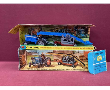Corgi Gift Set 47 'Working Conveyor on Trailer with Ford 5000 Super Major Tractor and Driver', overall very good plus, excell