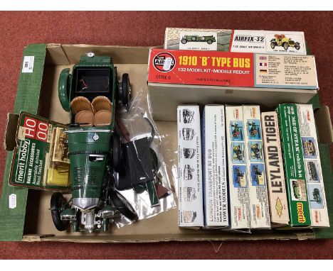 Nine Plastic Model Bus and Tram Kits by Airfix, Tower Models, Keil Kraft and other including Airfix #06443-1 1:32 1910 ''B' T