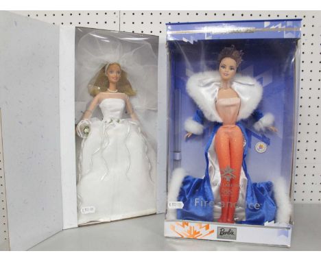 A Boxed 2001 Mattel Olympic Winter Games Salt Lake 2002 'Fire and Ice' Barbie Doll, with outfit, crown, accessories, stand an