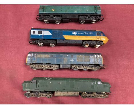 Four 'OO' Gauge'/4mm Unboxed Diesel Locomotives, by Hornby and Lima, comprising a Class 25 Bo-Bo; a Class 43 Inter-City power