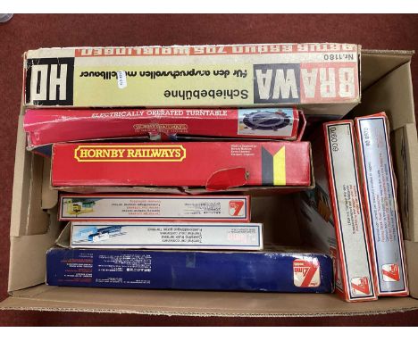 Two Hornby OO Gauge/4mm Boxed Turntables, one manual, one electric (fair condition), plus five Lima boxed sets comprising a R