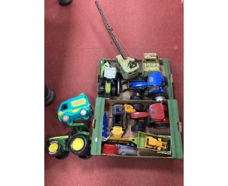 A Collection of Plastic, Diecast, Steel Model Vehicles mostly with an Agricultural theme to include Britains Ertl Case 210 Tr