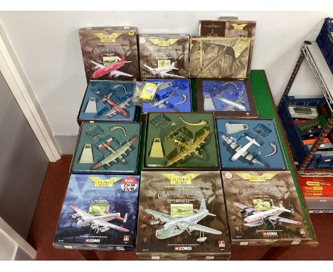 Six Boxed Corgi 'The Aviation Archive' Diecast Model Aircraft to include 1:144 #47203 Avro York - Dan Air, 1:144 #47303 Avro 