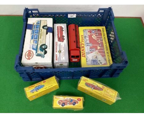 Six modern "Dinky Reproduction" Die-Cast Model Vehicles, by Atlas Editions, Matchbox, plus Road Signs, to include DY-S 10 Mer