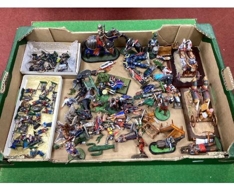 A Quantity of White-Metal Historical Figures, of various scales, including approximately Forty Mediaeval Soldiers, Knights in