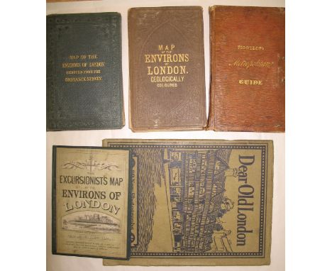 [LONDON] 3 folding maps: Map of the Environs of London; Stanford - Map of the Environs of London; G. Philip's Excursionist's 