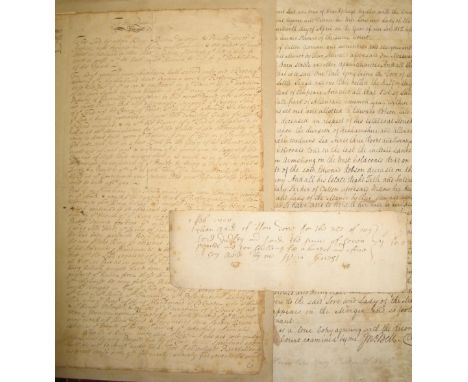 [MANUSCRIPT] near contemporary 3 pp. (+integral blank leaf) by "W.T." of Irish Sarah Johnson's message of revelation to the Q