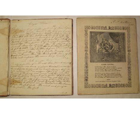 [COOKERY MANUSCRIPTS] an early 19th c. quarter roan album with approx. 14 ff. manuscript recipes; together with a small 4to e