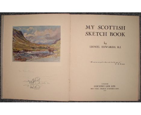 EDWARDS (Lionel) My Scottish Sketch Book, 4to, mounted colour plates, clo., d.w., 1st Edn., L., 1929