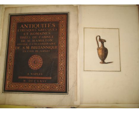[ANTIQUITY] loose collection of plates, ca. 100, some hand-col'd, from "Antiquites . . . du Cabinet de M. Hamilton," [i.e. Si