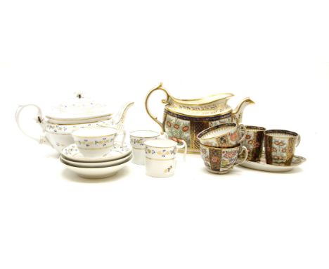 A Worcester Kakiemon part tea and coffee service, together with a part Derby service