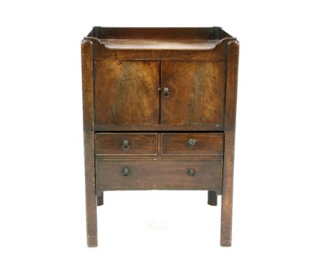 A mahogany tray top commode, 53cm wide, 45cm deep, 74cm high