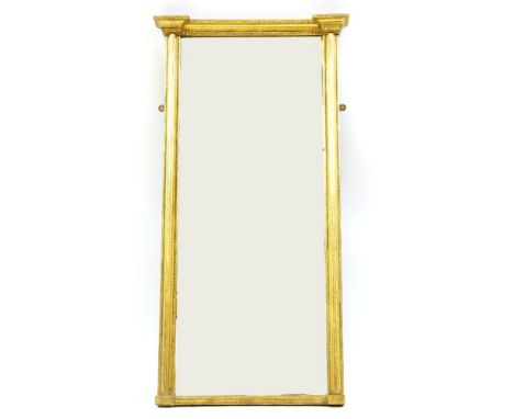 A 19th century gilt pier mirror, 71.5cm x 141cm high