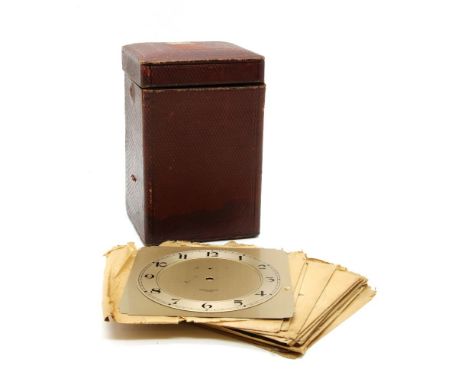 A 1930s watchmaker's chest of ten drawers, 30cm wide, 39.5cm deep, 37cm high, a quantity of watch glasses, approximately sixt