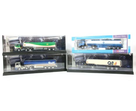 Four large boxed Corgi tankers, to include ERF Tanker - Gulf 75101, Leyland-DAF Tanker Q8 75301, M.A.N. Tankwagen 76201, and 