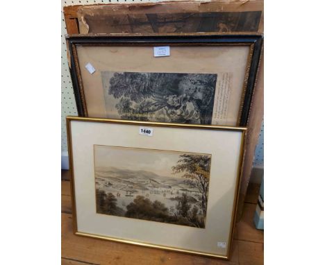 A selection of framed and mounted prints and other pictures including architectural studies, busy waterway, text posters, etc