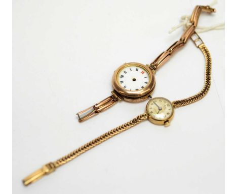Reid: a 9ct yellow gold cocktail watch, the arabic dial fitted manual wind movement; and another.