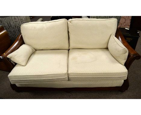 A Multiyork bergère three seater sofa, with double cane panelled sides, approximately 170cms wide, 102cms deep, 75cms high.