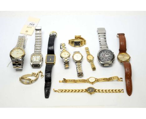 A selection of watches by Citizen, Rotary, Raymond Weil and others