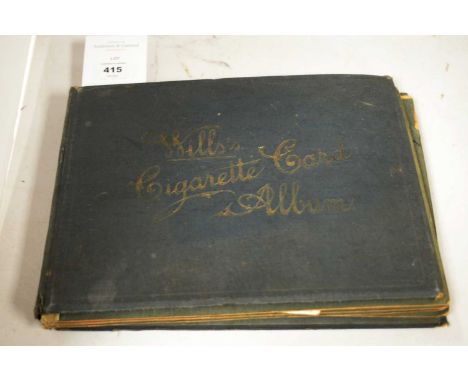 A Wills cigarette card album, including cigarette cards to the interior, depicting Wills Cigarette Dog cards; Wills Cigarette