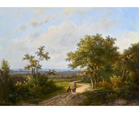 KOEKKOEK  Marinus Adrianus (1807 Middelburg, Niederlande - 1868 Amsterdam) "Landschaft", weitläufig mit geschwungenem Feldweg