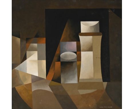 MATYSIAK  Walter (1915 Schweidnitz - 1985 Konstanz) "Stillleben Nr. 4", Mischtechnik auf Platte, rechts unten signiert, 1966 