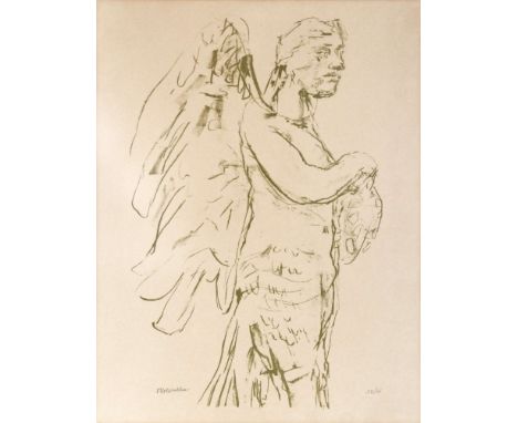 KOKOSCHKA  Oskar (1886 Pöchlarn, Österreich - 1980 Montreux, Schweiz) "Bekenntnis zu Hellas", Engel stehend, von der Seite, L