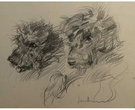 Claud Pryor - Cat napping, black ink, signed and dated lower left 1982, 55x41cm; together with a contemporary pencil sketch s