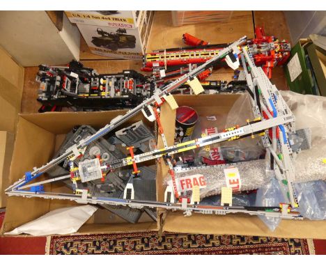 A quantity of Lego partially built loose various sets, some remote controlled, possibly custom built examples to include a St