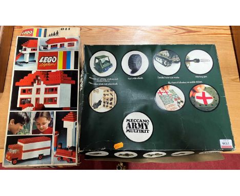 Meccano 1970s Boxed Army Multikit together with a Lego System boxed set (contents unchecked) (2)