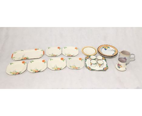 A collection of Art Deco china and Poole Pottery