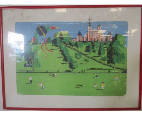 A Paul Hogarth ( 1917-2001) Artists Proof lithograph "Greenwich", 58cm x 78cm