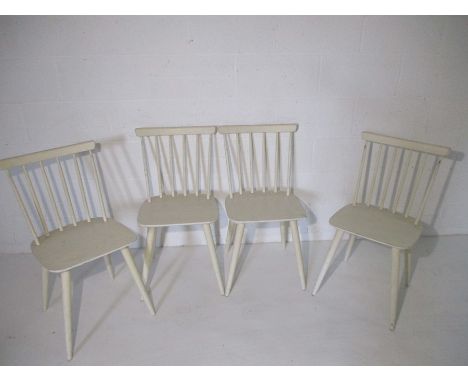 A set of four Varjonen (Finland) stick back dining chairs