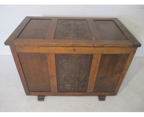 A vintage oak blanket box