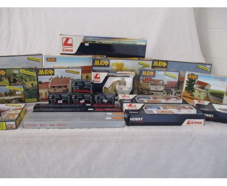 A collection of boxed Lima and MKD model railway buildings etc. ( all boxes unchecked)
