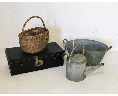  A Wolverhampton made vintage steel officers uniform case "The Owomeji". With Jones Brothers &amp; Co brass clasp along with 