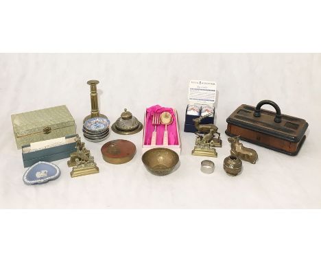 A collection of assorted items including brassware, Patole, Royal Worcester etc.