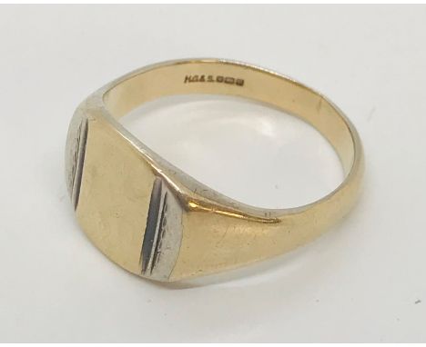 A men's silver ring embellished with rolled gold 