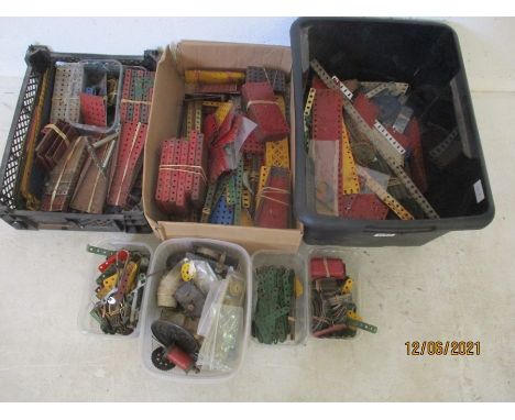 A collection of vintage Meccano in three boxes