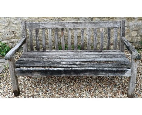 A teak garden bench, 153 cm wide 