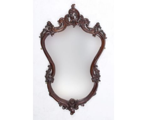 A rococo style wall mirror, 104 x 64 cm 