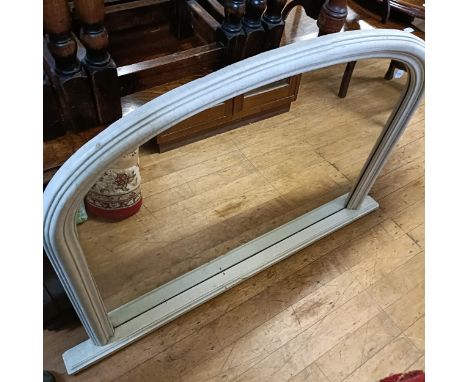 A pair of oak bedside stands, a walnut dressing table, a pine shelf, a single chair, a painted over mantle mirror, a landscap