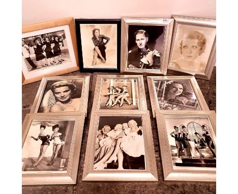 Assorted film and cinema portrait photographs and lobby cards, to include Grace Kelly, Rosella Towne, and others, all framed 