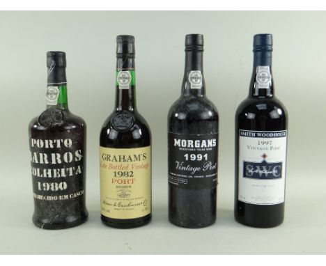 FOUR BOTTLES OF VINTAGE PORT comprising Porto Barros Colheita 1980, Graham's LBV 1982 port, Smith Woodhouse 1997 Vintage Port