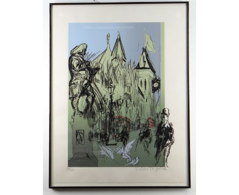 FELIX TOPOLSKI limited edition (210/250) colour lithograph - The Law Courts, signed and numbered in pencil, (I) 60.4 x 40.4cm