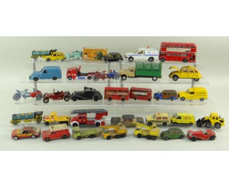 ASSORTED PLAY-WORN DIECAST &amp; OTHER VEHICLES including Matchbox, Corgi etc. to include vehicles, trucks, fire engine etc.