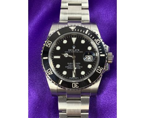FINE ROLEX STAINLESS STEEL AUTOMATIC CALENDAR BRACELET WRISTWATCH 'SUBMARINER', ref. 116610LN, ser. 91*****6, sold 2011, 27-j