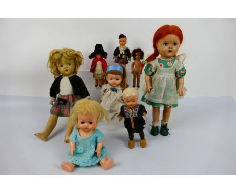 Reliable Toys - Sarold - Pedigree - A group of vintage dolls including 2 x Canadian Reliable Toys composite dolls, a clockwor