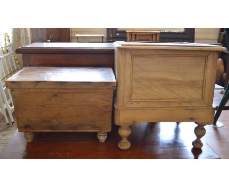 A Pine box and a Pine commode 
