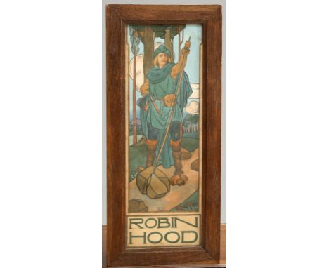 WILLIAM H. JAMIESON, ROBIN HOOD AND ROBINSON CRUSOE, A PAIR, c.1900,&nbsp;each signed and titled, watercolours, in oak framed